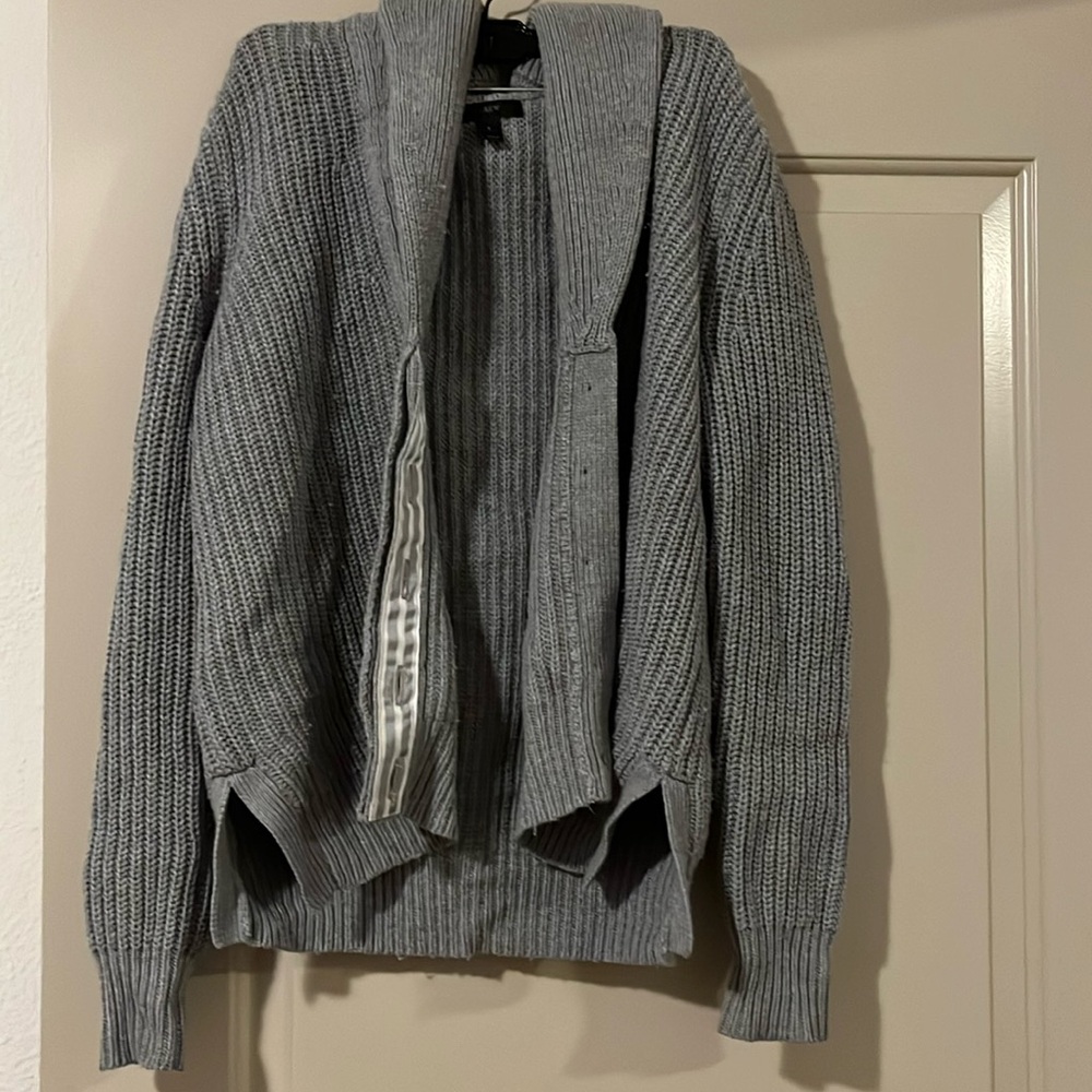 Grey, gently, preowned, in nice condition. J. Crew cardigan